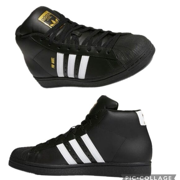 ADIDAS ORIGINAL PRO MODEL MEN\'S-BLACK/WHITE‎ SIZE 10.5 main image 14